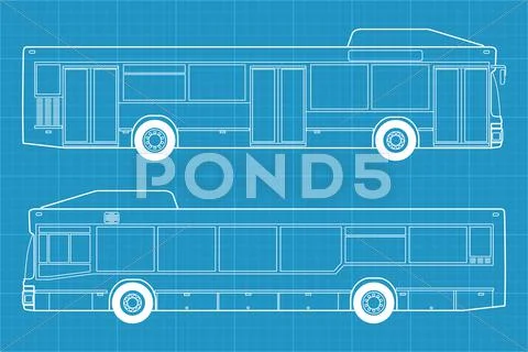 Bus blueprint Stock Illustration