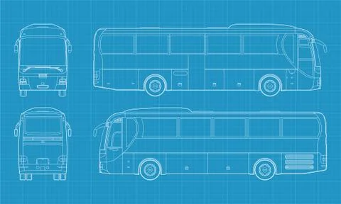 Bus blueprint Stock Illustration