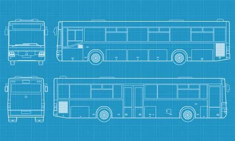 Bus blueprint Stock Illustration
