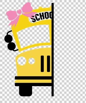 Bus With Bow And Mirrors In Black Stock-Illustration