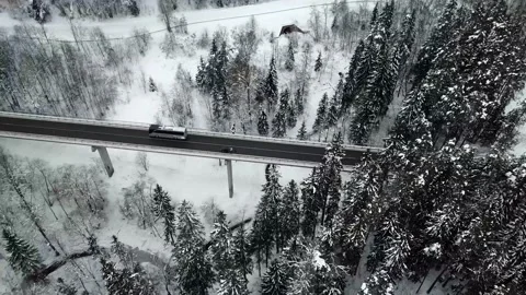 Bus on bridge Stock Footage 148153178
