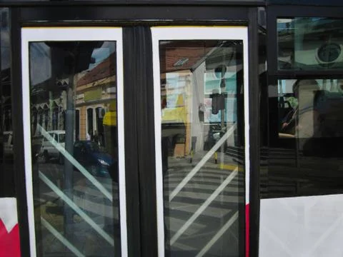 Bus at bus station. Stock Photos