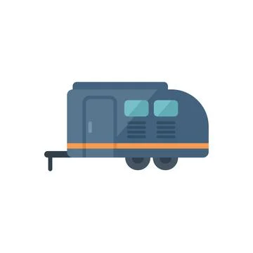 Bus camper icon flat vector. Auto van Stock Illustration