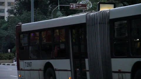 Bus, Car and Clock Stock Footage 27148224