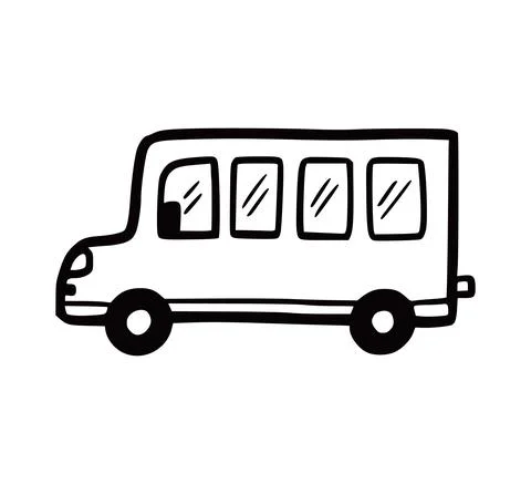 Bus car. Doodle sketch scribble style Stock Illustration