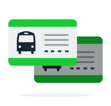 Bus cards vector flat material design isolated object on white background. Stock-Illustration