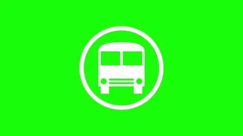 Bus circle shape icon white color animat... | Stock Video | Pond5