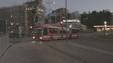 Bus in the city traffic Stock Footage 33738502