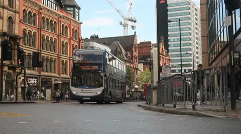 Bus close to camera Stock Footage 10689257