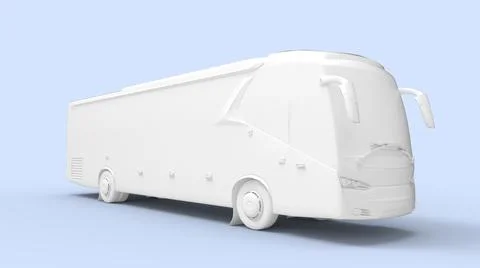 Bus coach vehicle 3d rendering of a computer model isolated. Stock Illustration
