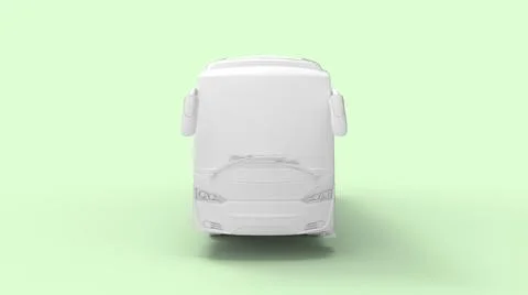 Bus coach vehicle 3d rendering of a computer model isolated. Stock Illustration