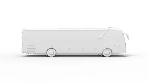Bus coach vehicle 3d rendering of a computer model isolated. Stock Illustration