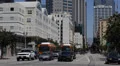 Bus Commuting in Downtown Los Angeles, LA, California, USA HD Footage