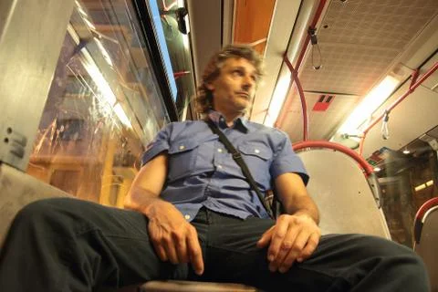Bus commuting Stock Photos