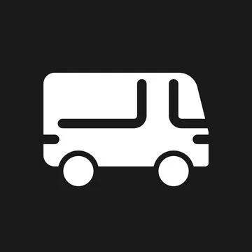 Bus dark mode glyph ui icon Illustrazione stock