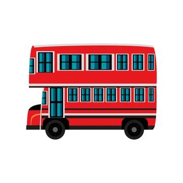 Bus double deck transport Stock Illustration