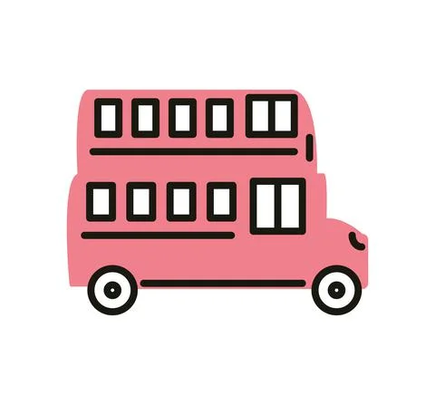 Bus double deck transport Stock Illustration