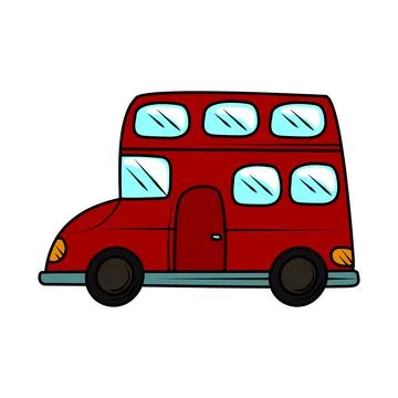 Bus double deck transport Stock Illustration