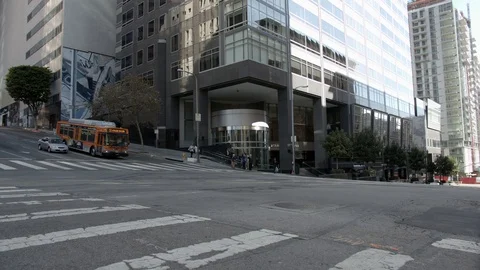 Bus in Downtown Stock Footage 103104084