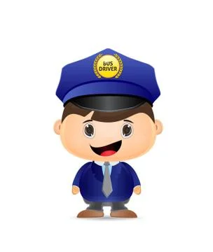 Bus driver cartoon Stock Illustration