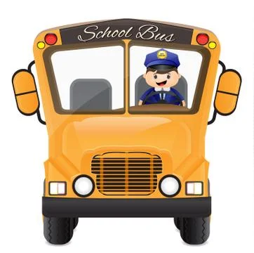 Bus driver driving his bus Stock Illustration