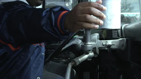 Bus Driver - Inside View Stock Footage 36806470