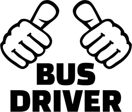 Bus driver with thumbs for Shirts Stock Illustration