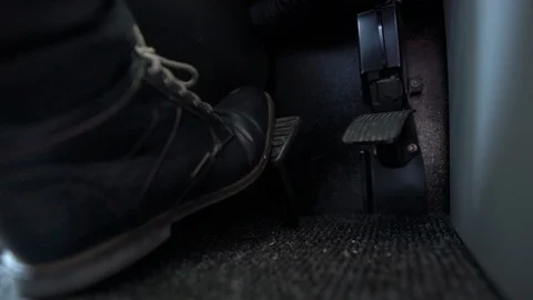 Bus driver using the brake, stock video Stock Footage 89475698