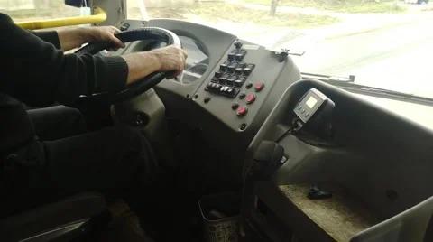 Bus driver at work. The concept of male professions Stock Footage 196969519