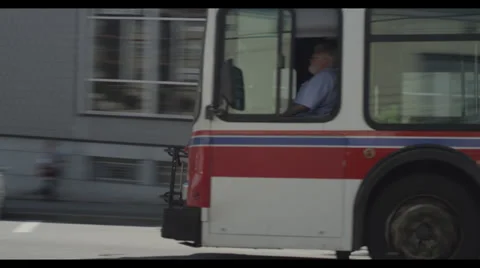 Bus Drives By Stock Footage 32036354