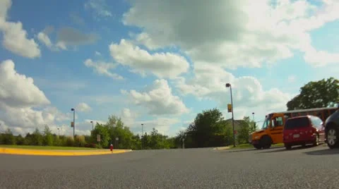 Bus Drives Over Camera Stock Footage 10888857