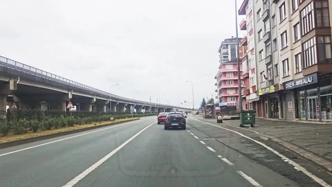 A bus that is driving. Stock Footage 282842657