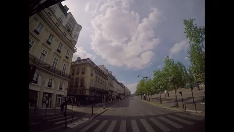 Bus driving through the city streets of Paris France Stock Footage 330241271