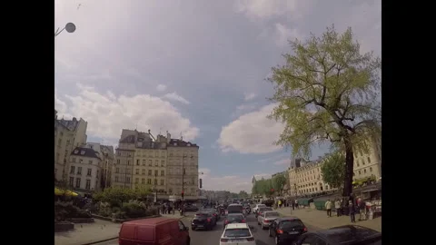 Bus driving through the city streets of Paris France Stock Footage 330241653
