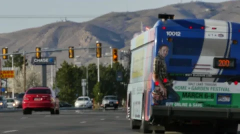 Bus driving UTA Utah Stock Footage 48433637