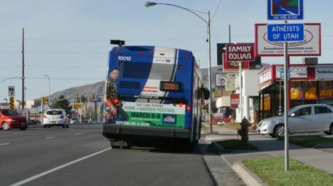 Bus drop off UTA Utah Stock Footage 48433566