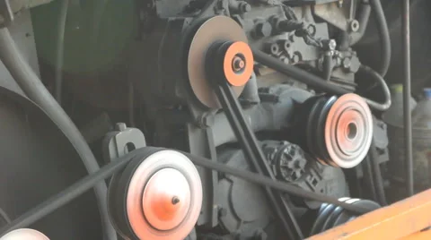 Bus engine, close up Stock Footage 65250332