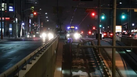 Bus Entering Station St Clair west station Stock Footage 100599381