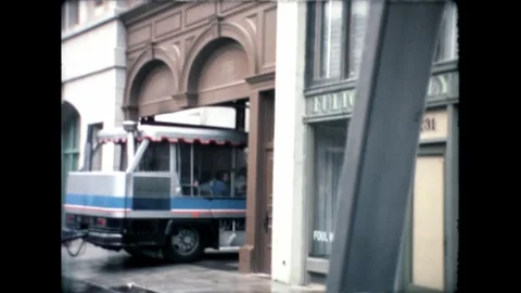 Bus enters to the stage Video stock 276289604