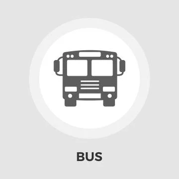 Bus Flat Icon Stock Illustration