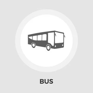 Bus Flat Icon Stock Illustration
