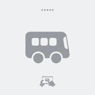 Bus flat single icon Stock Illustration