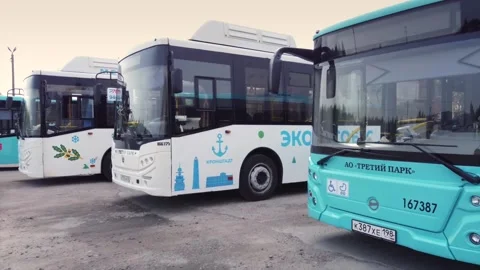 Bus fleet aerial 動画素材 158104802