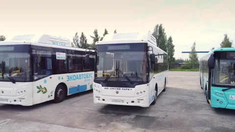 Bus fleet aerial 動画素材 158104803