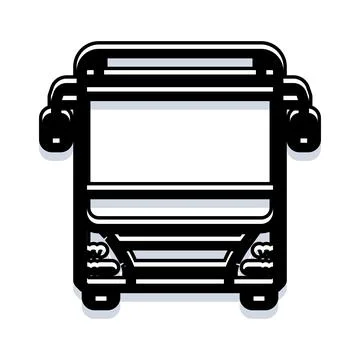 Bus front view icon for public transport travel Stock Illustration