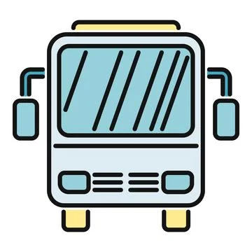 Bus front view icon representing public transportation Stock Illustration