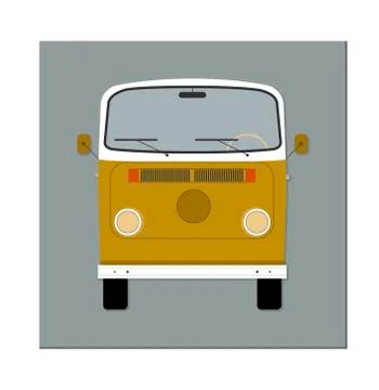Bus. Front view. Vector illustration. Flat design. Stock Illustration