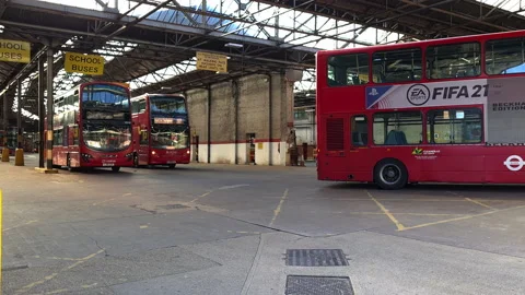 A bus garage. Stock Footage 150113314