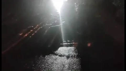 Bus Gets Stuck in Flooded Area in Mahabubabad, India Stock Footage 247500650