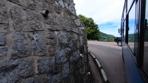 The bus goes up the serpentine. Stock Footage 101724985